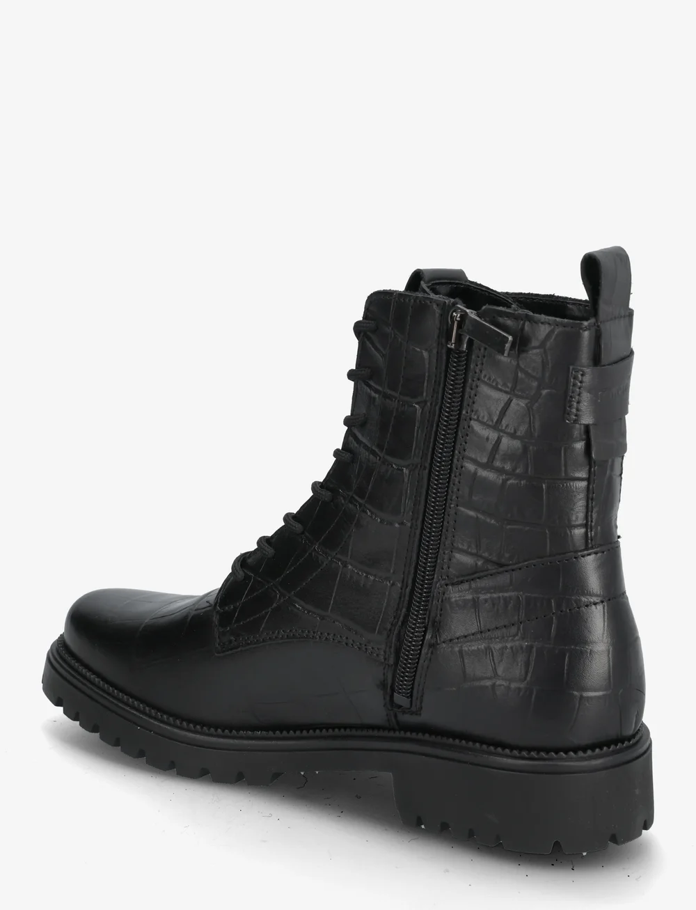 Tamaris - Women Boots - flade ankelstøvler - black croco - 2