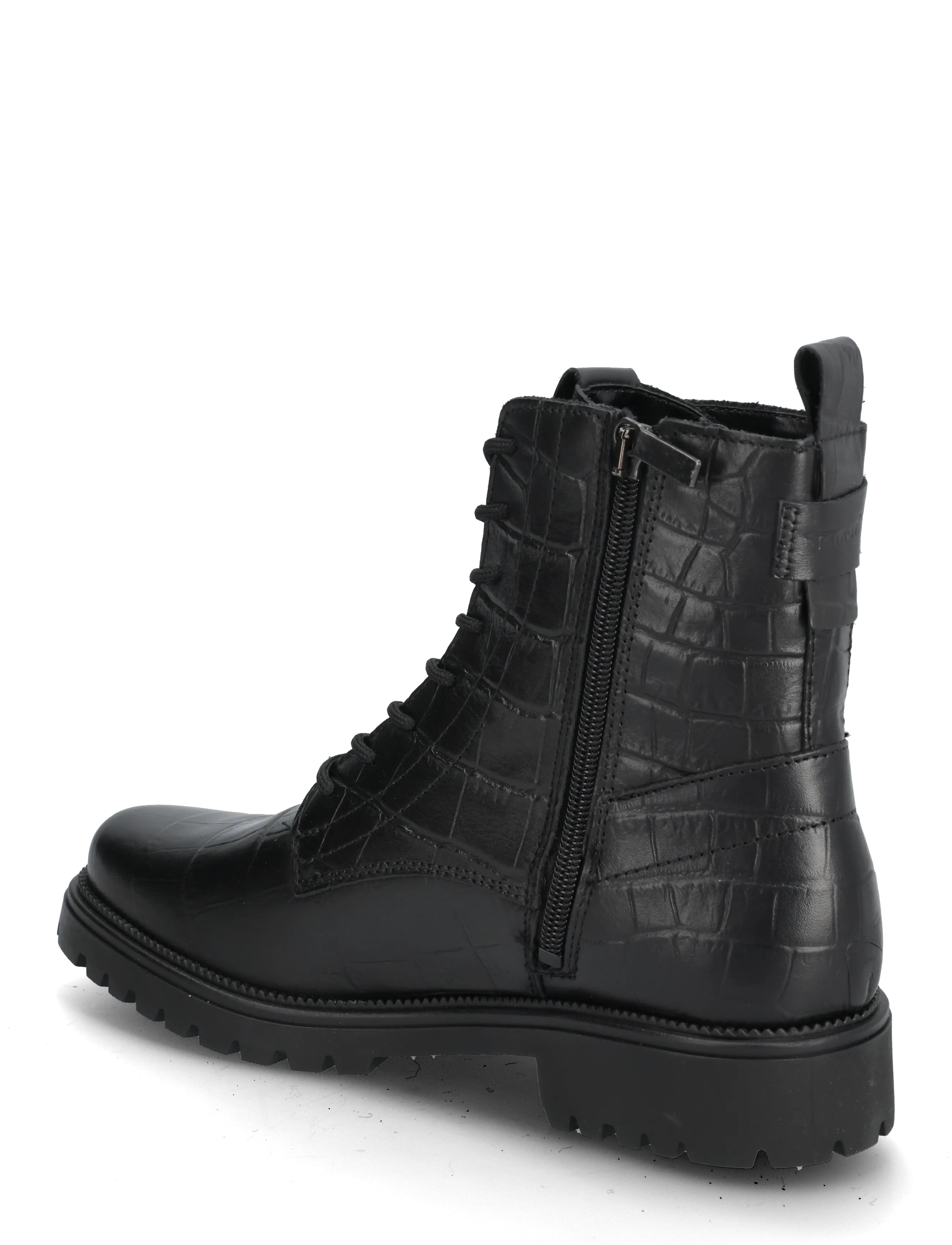 Tamaris - Women Boots - platta ankelboots - black croco - 2