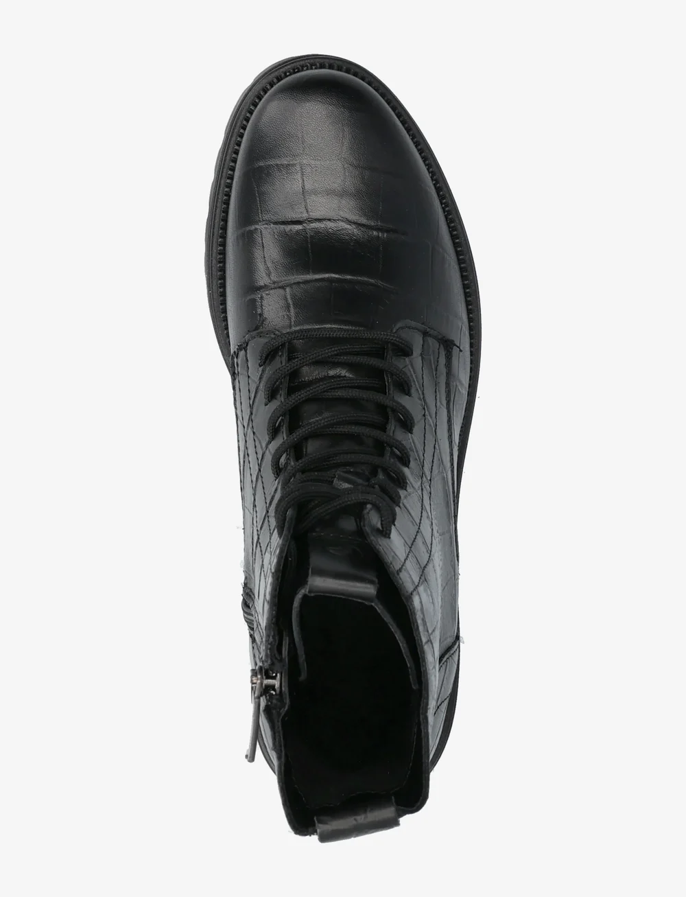 Tamaris - Women Boots - flade ankelstøvler - black croco - 3