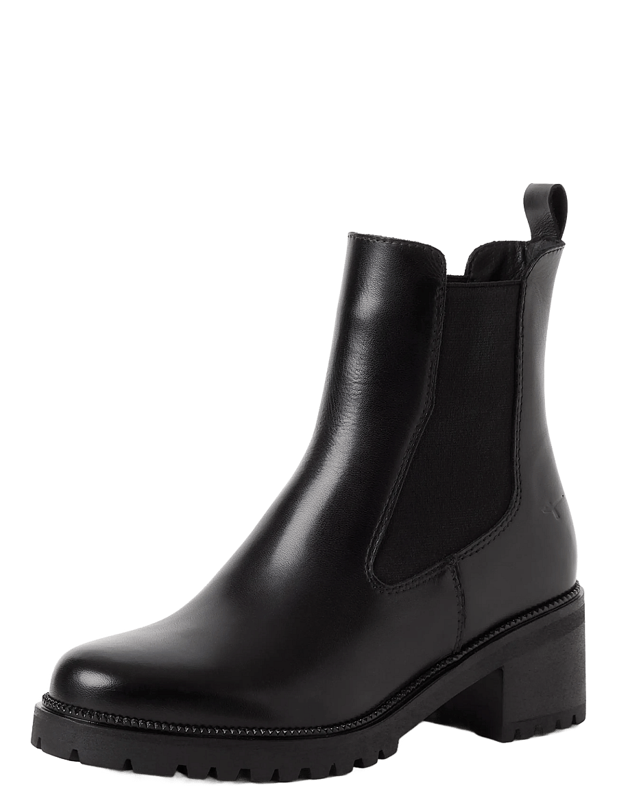Tamaris - Women Boots - kontsaga poolsaapad - black leather - 0
