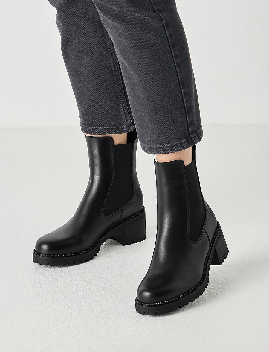 Tamaris - Women Boots - kontsaga poolsaapad - black leather - 5