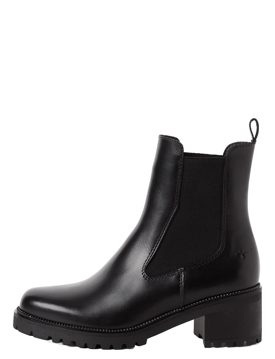 Tamaris - Women Boots - kontsaga poolsaapad - black leather - 1