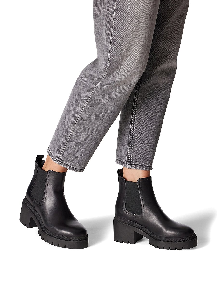 Tamaris - Women Boots - stiefeletten mit absatz - black leather - 5