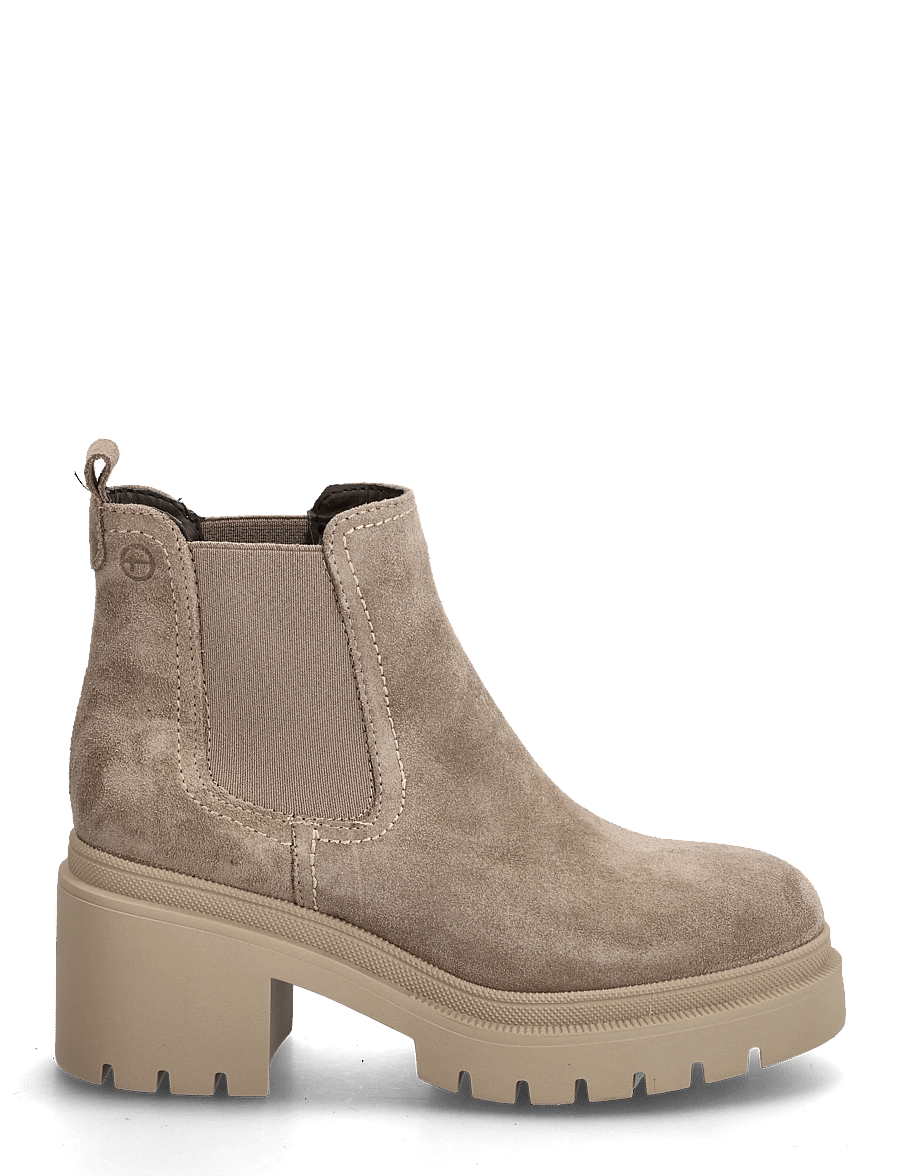 Tamaris - Women Boots - kontsaga poolsaapad - taupe suede - 1