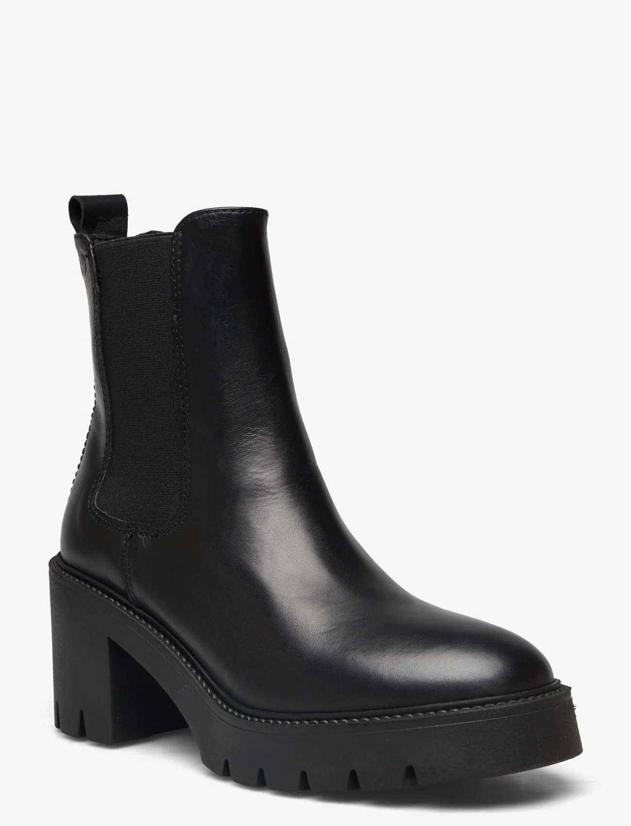 Tamaris - Women Boots - augsts papēdis - black leather - 0
