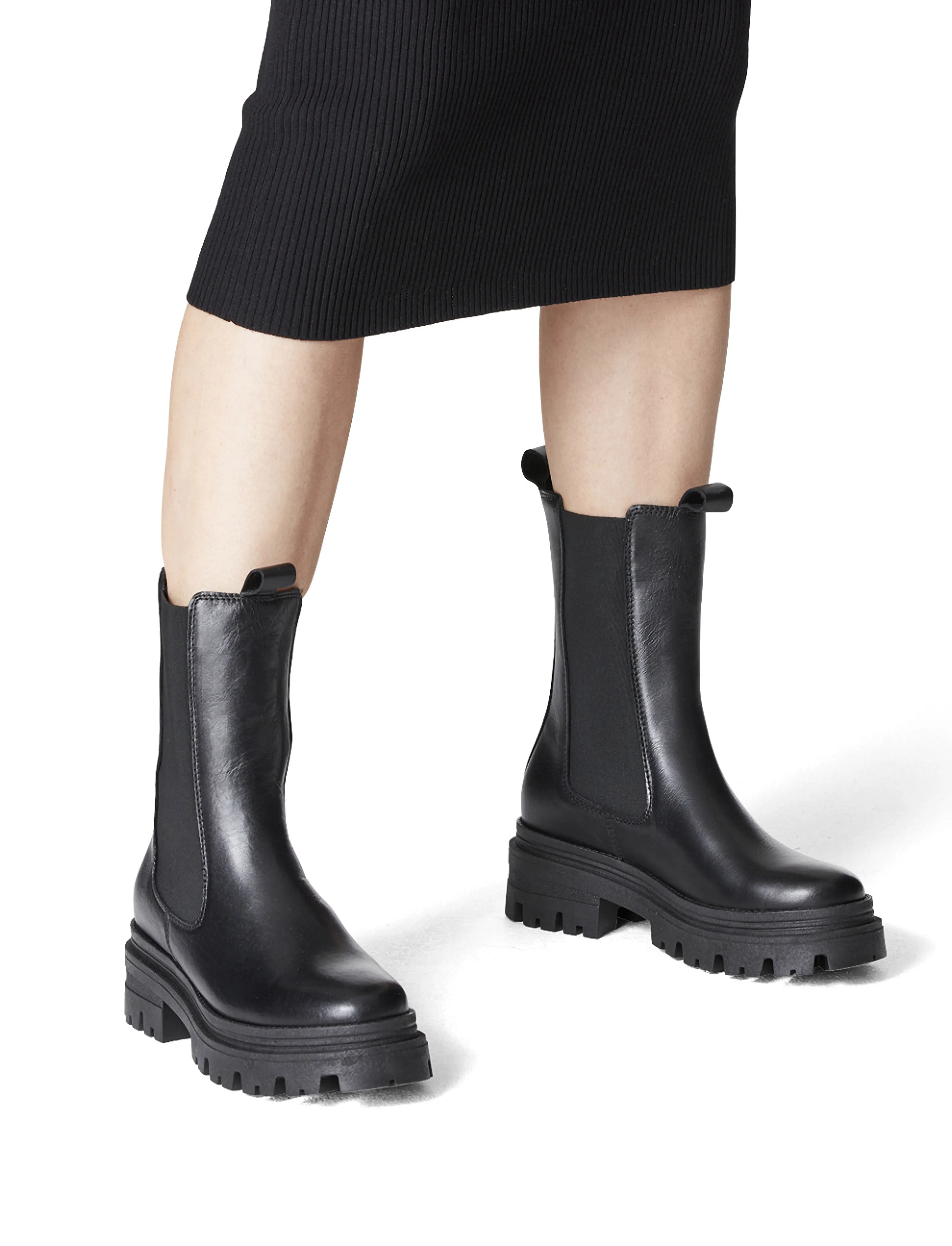 Tamaris - Women Boots - flade ankelstøvler - black leather - 5