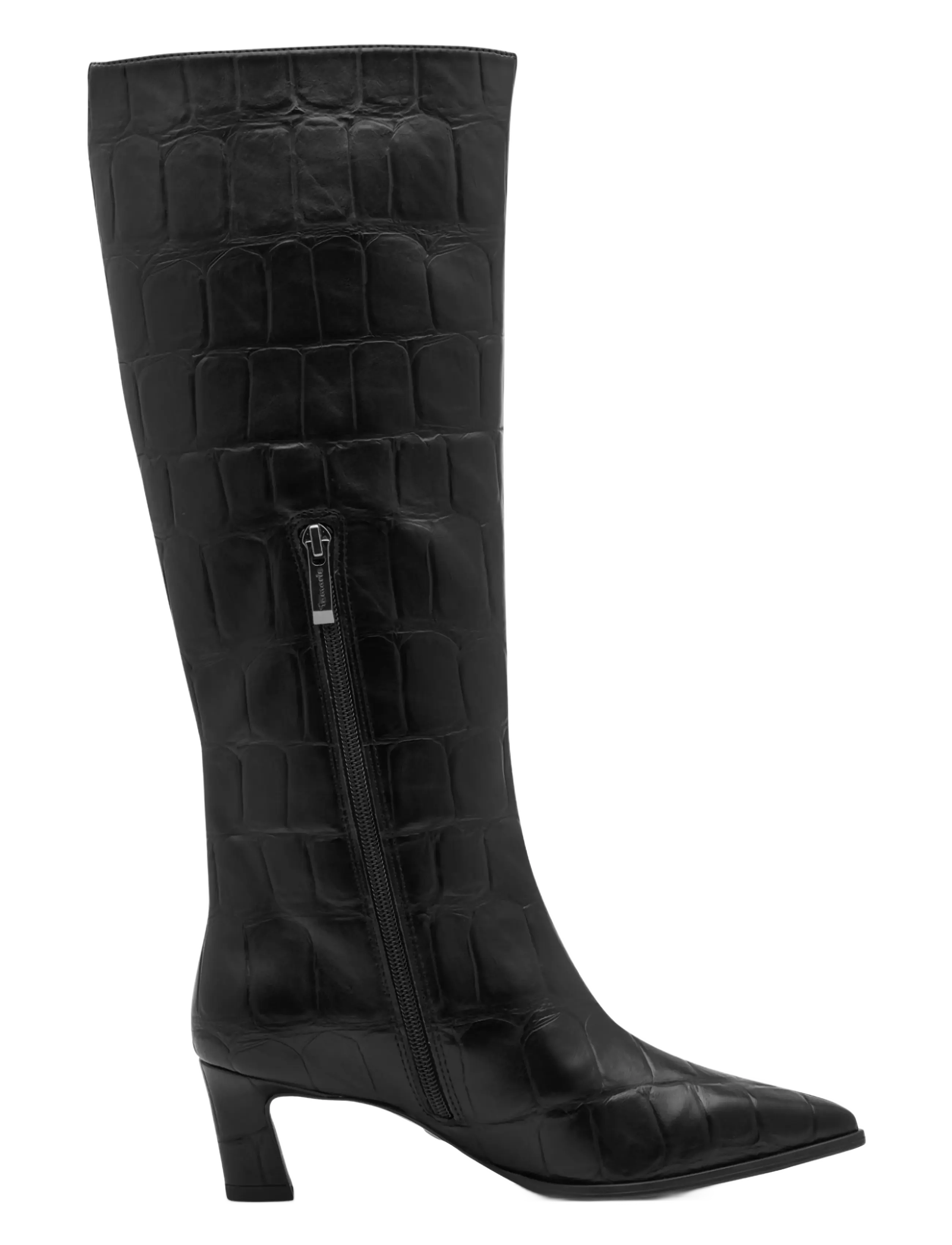 Tamaris - Women Boots - knee high boots - black croco - 2