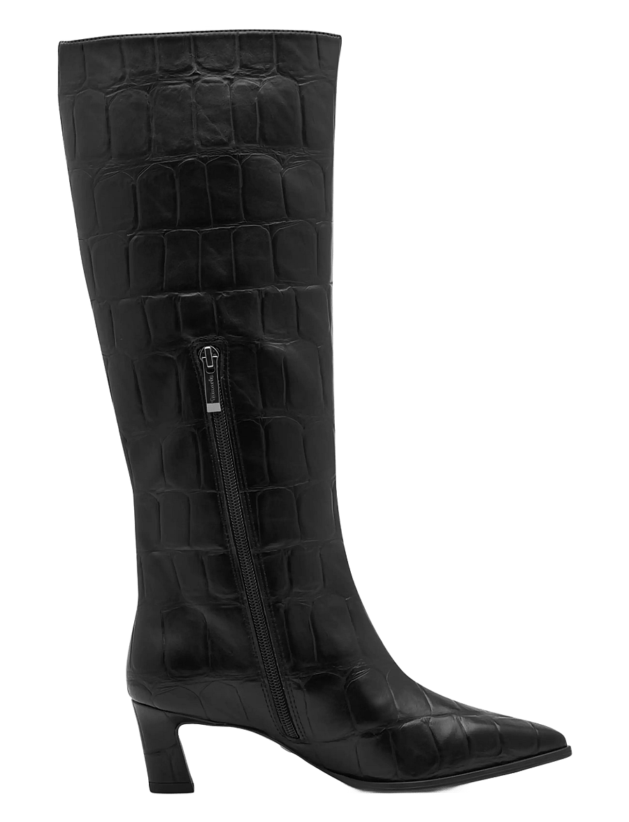 Tamaris - Women Boots - knee high boots - black croco - 2