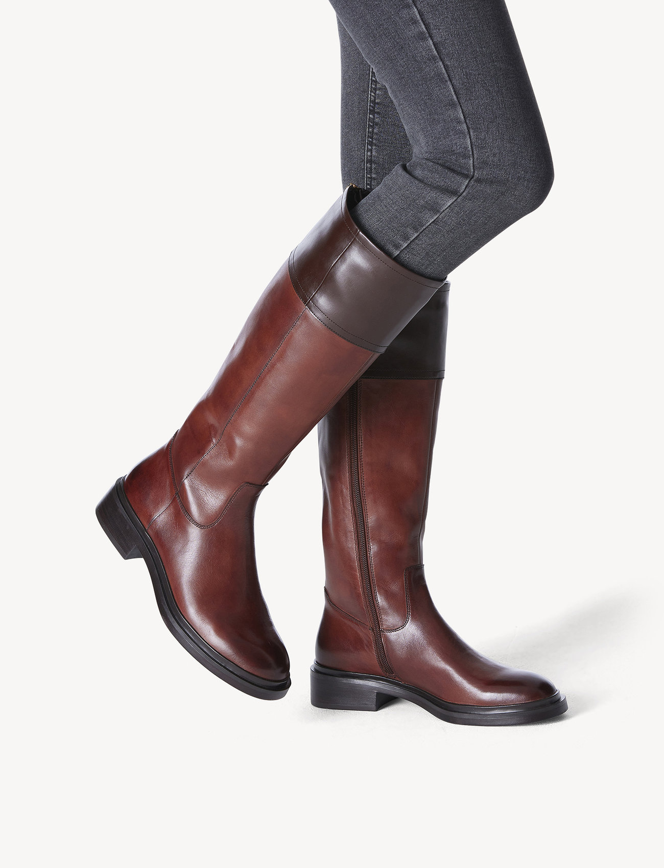 Tamaris - Women Boots - lange laarzen - cognac comb - 1
