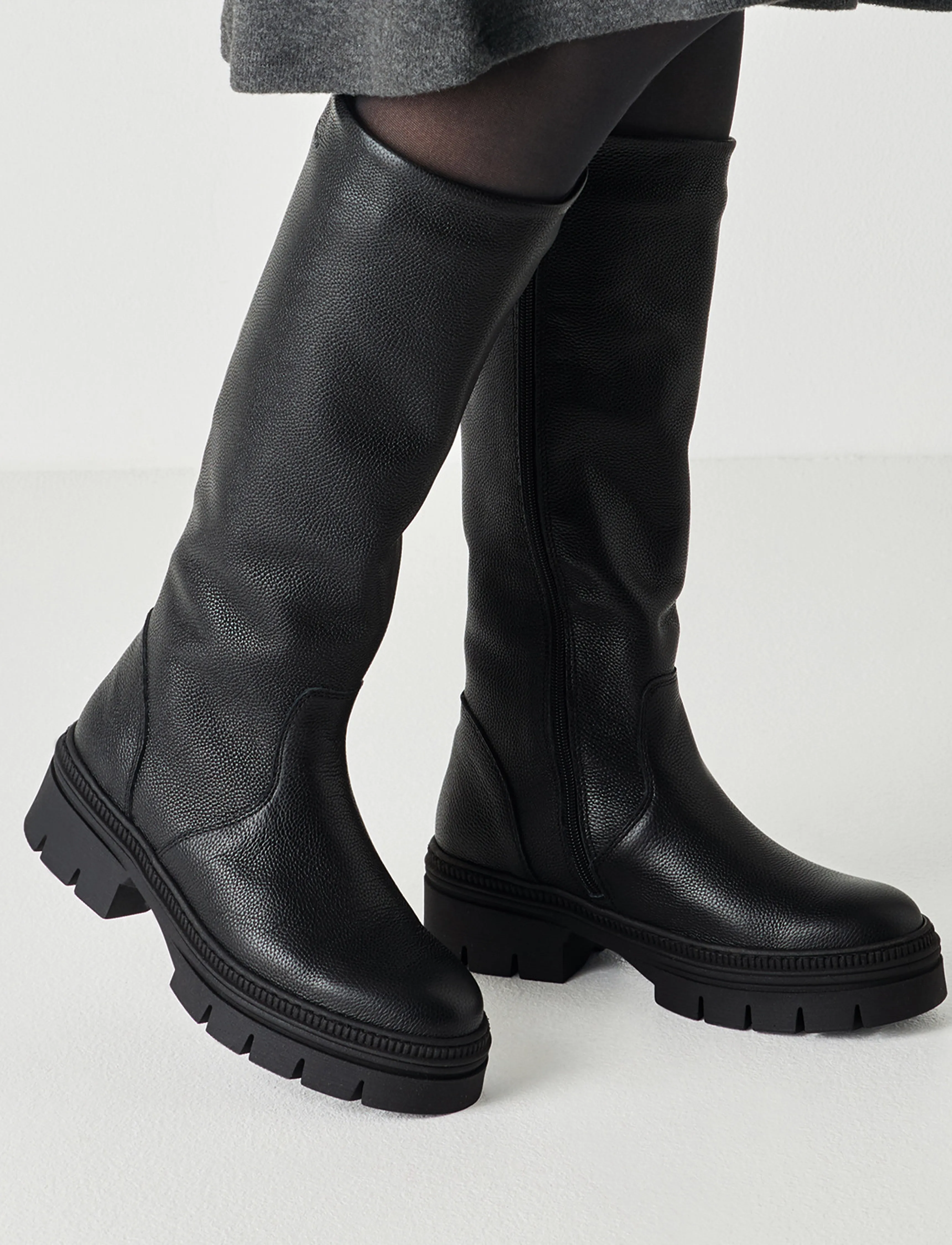 Tamaris - Women Boots - knee high boots - black leather - 5