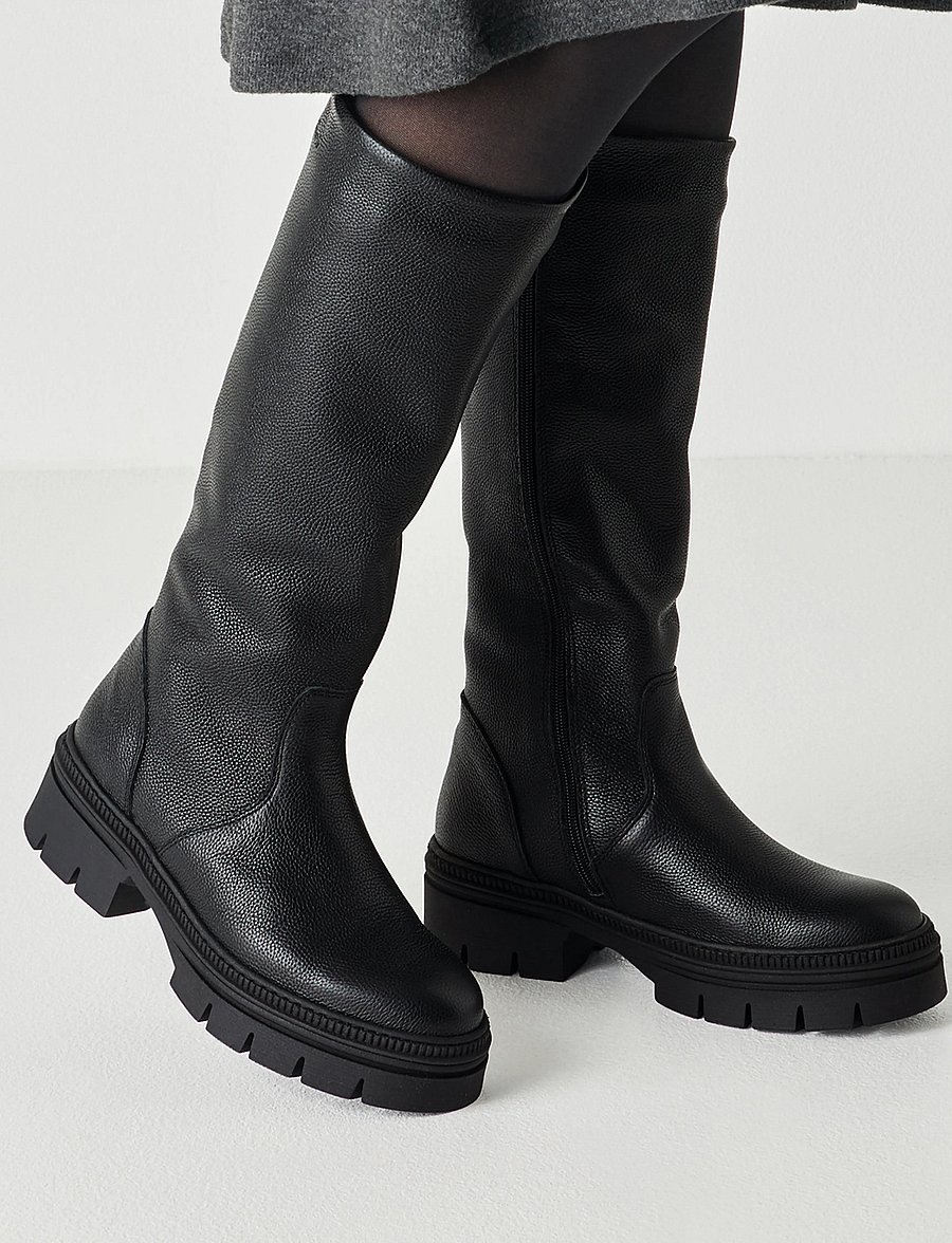 Tamaris - Women Boots - knee high boots - black leather - 5