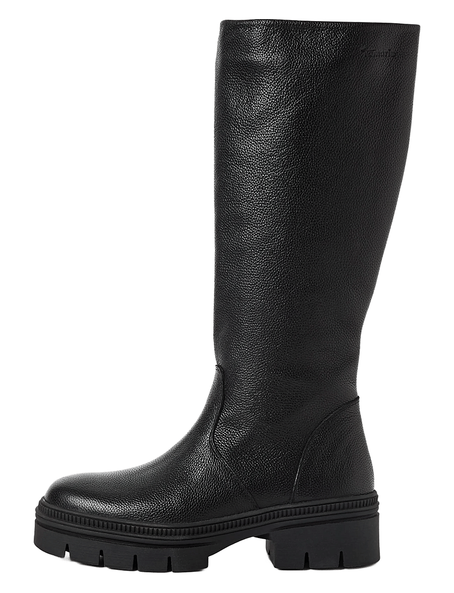 Tamaris - Women Boots - knee high boots - black leather - 1