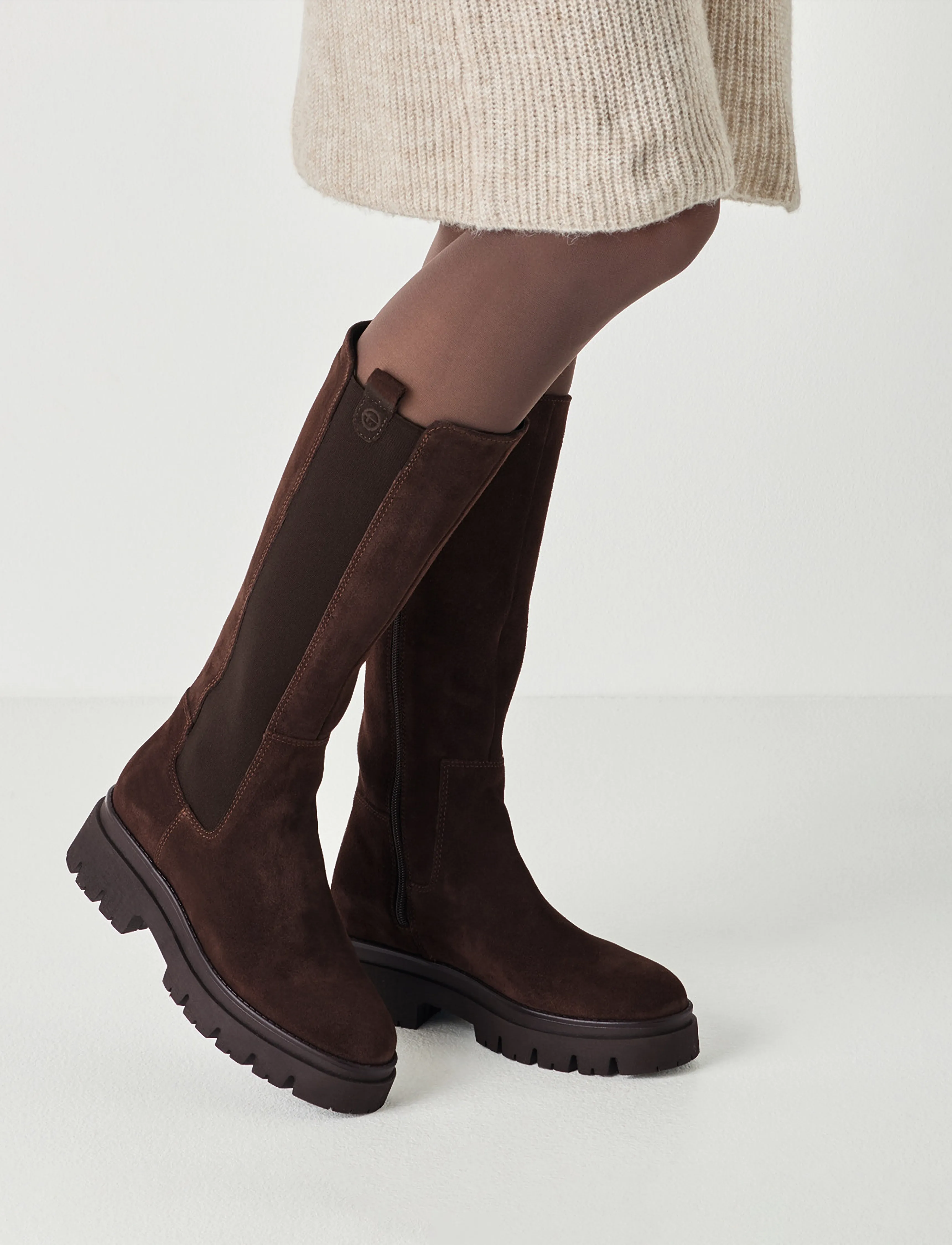 Tamaris - Women Boots - kniehohe stiefel - mocca suede - 5