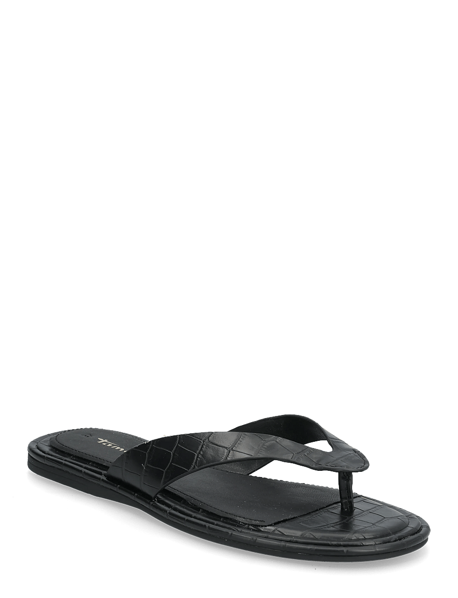 Tamaris - Women Slides - flat sandals - black croco - 0