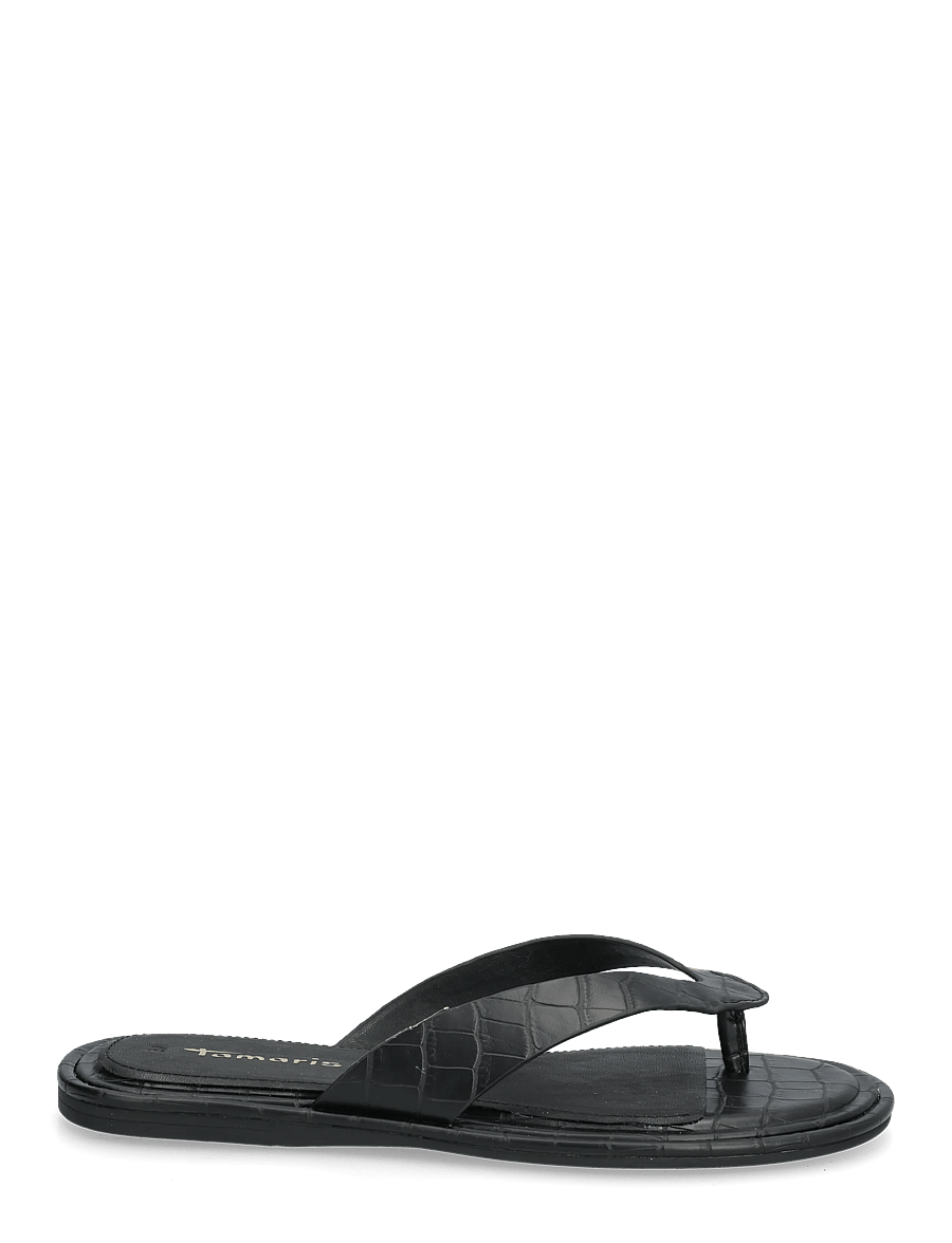 Tamaris - Women Slides - flat sandals - black croco - 1