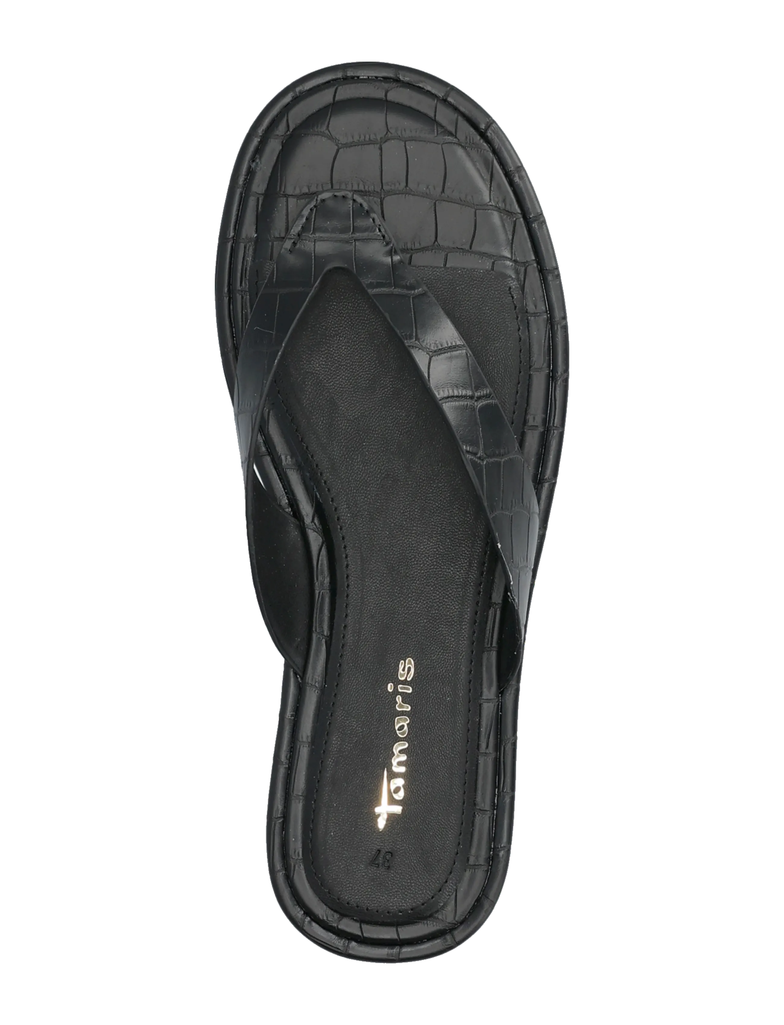 Tamaris - Women Slides - platta sandaler - black croco - 3