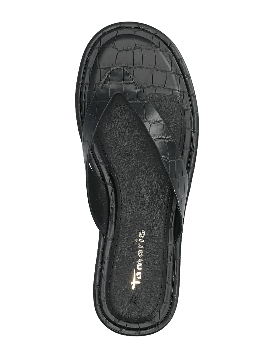 Tamaris - Women Slides - flat sandals - black croco - 3