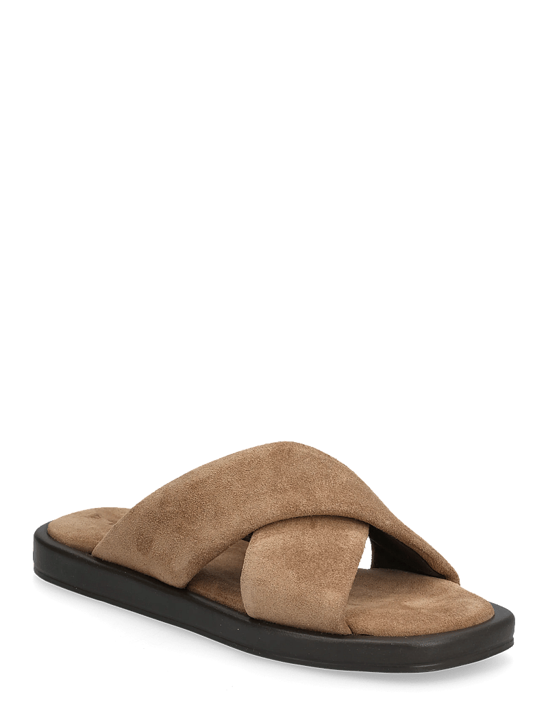 Tamaris - Women Slides - platte sandalen - brown suede - 0