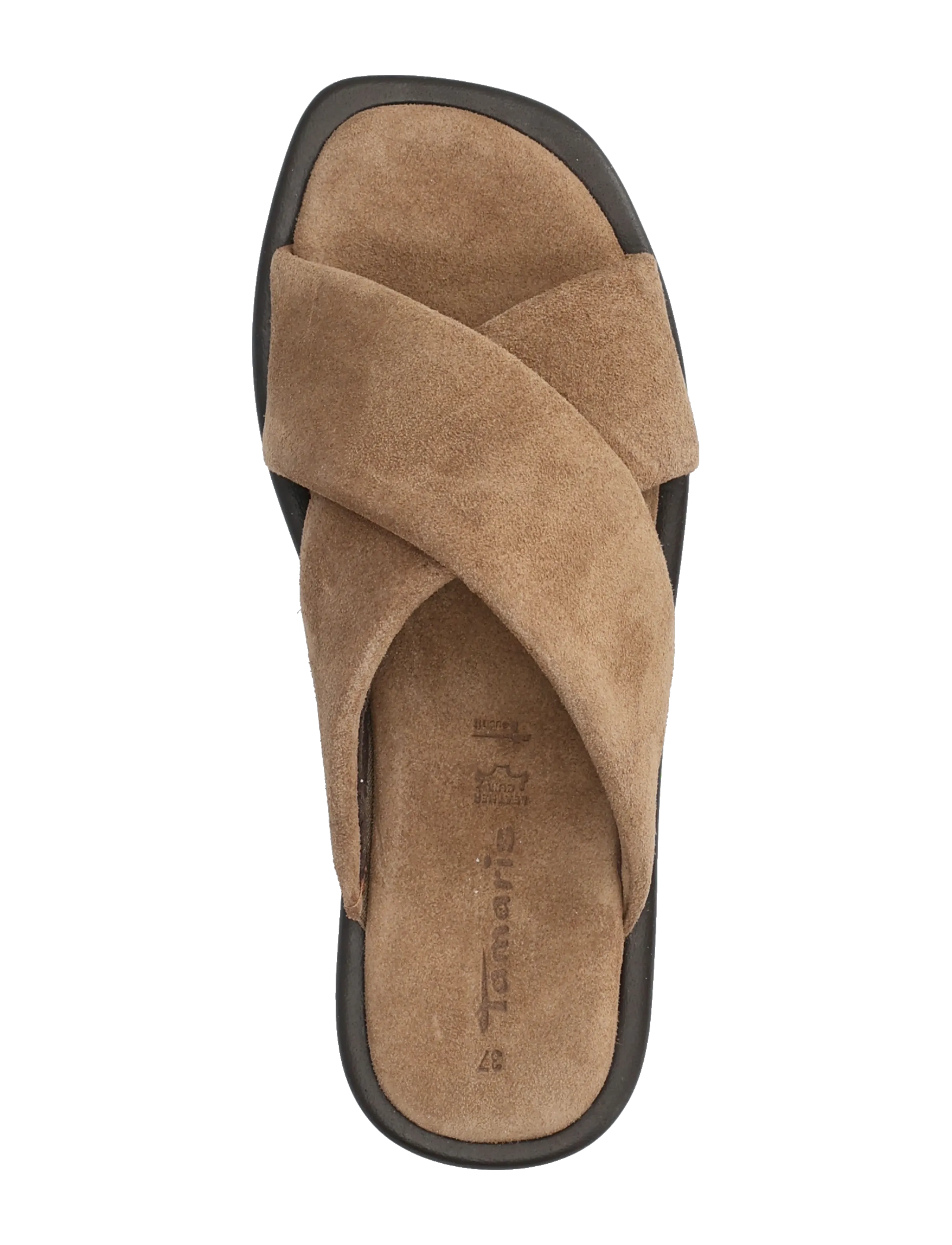Tamaris - Women Slides - flat sandals - brown suede - 3