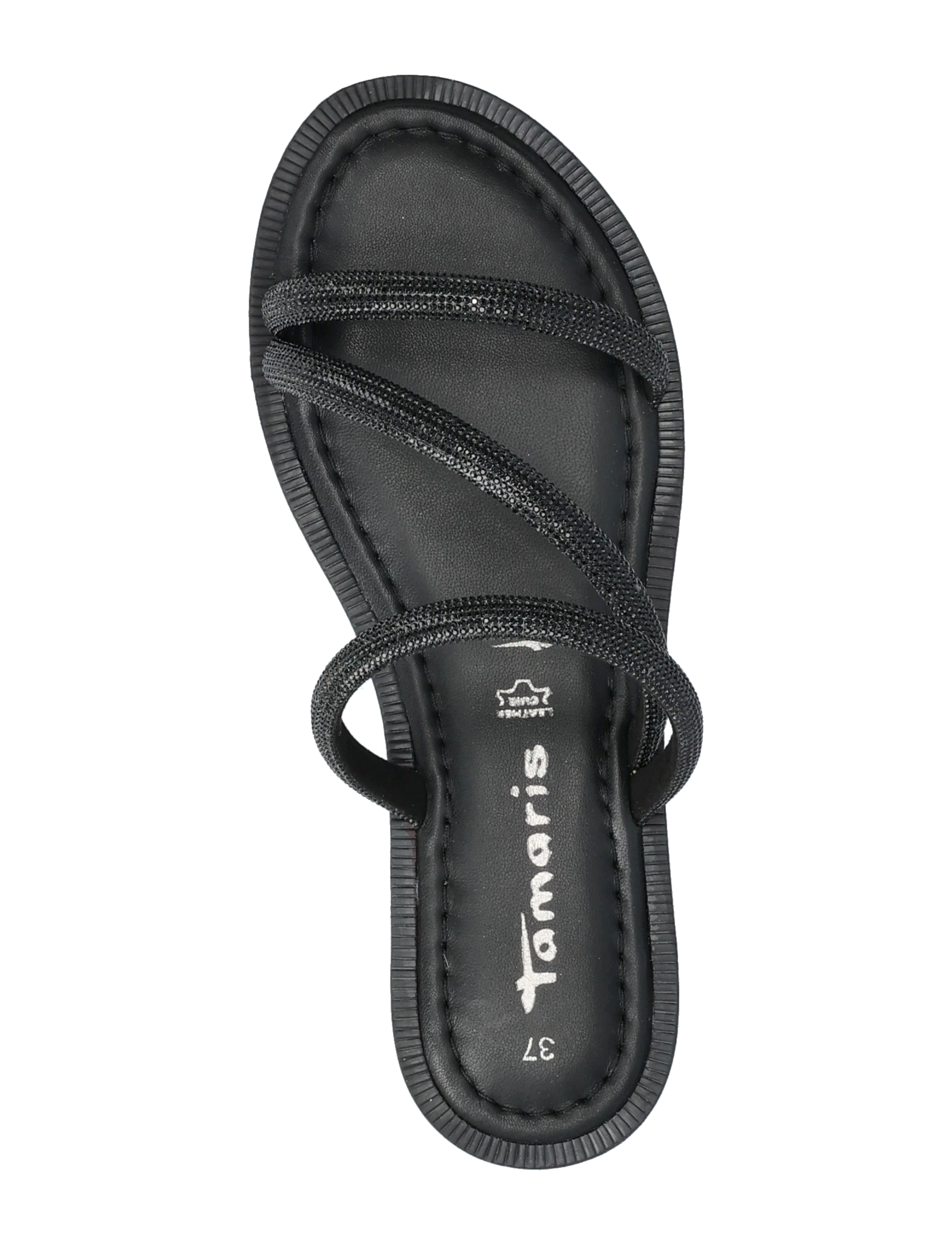Tamaris - Women Slides - lygiapadės basutės - black glam - 3