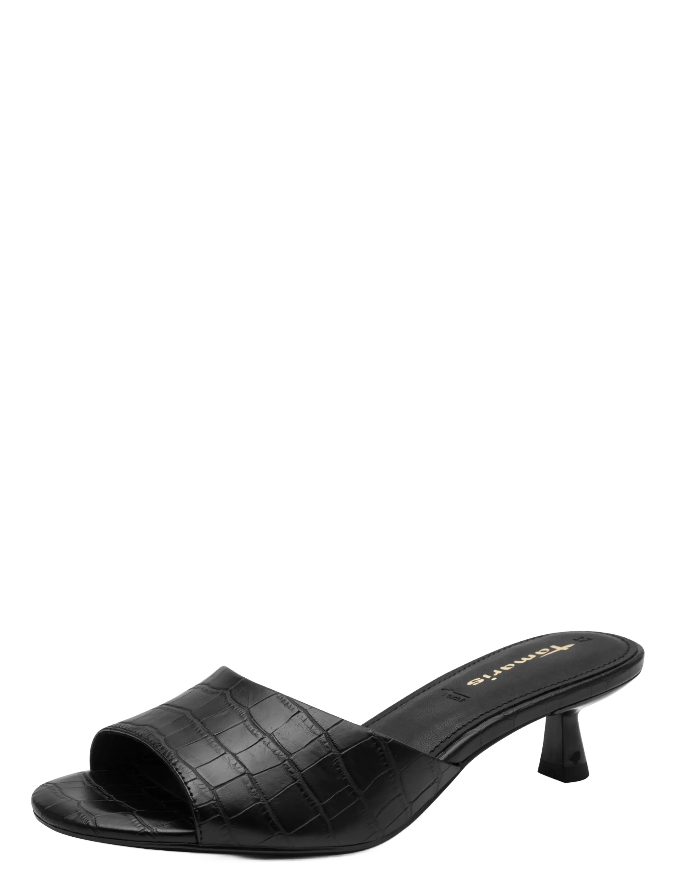 Tamaris Women Slides - Pantoletten mit Absätzen - BLACK CROCO / black
