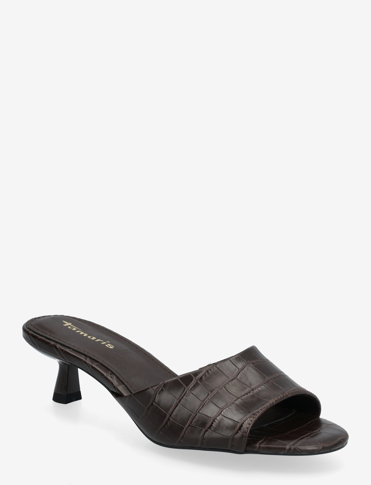 Tamaris - Women Slides - mules med klack - mocca croco - 0