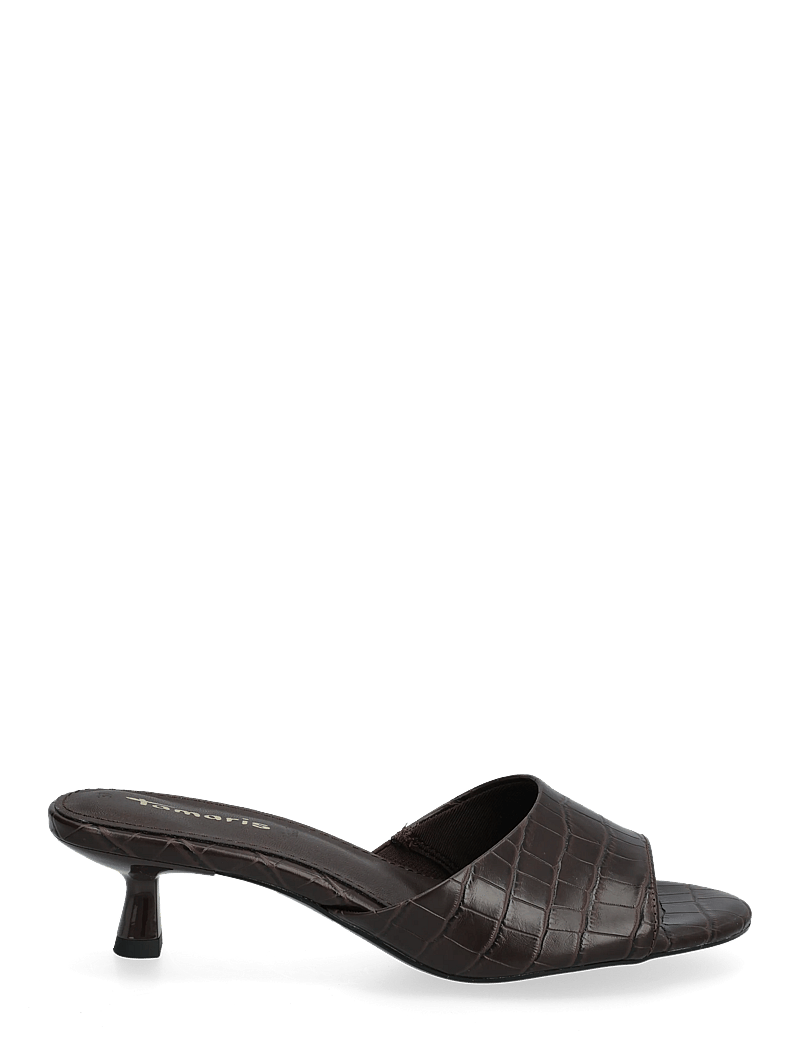 Tamaris - Women Slides - mules med klack - mocca croco - 1