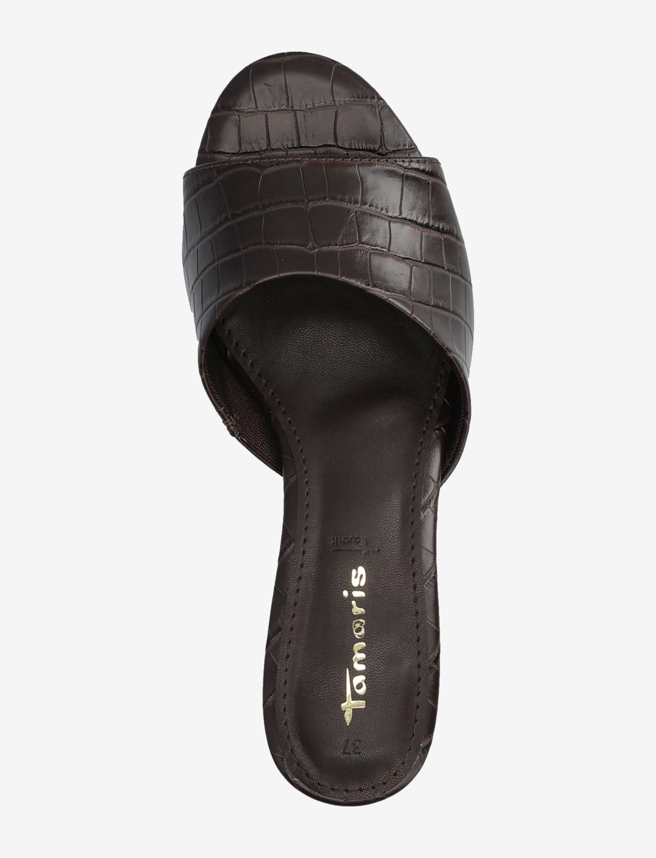Tamaris - Women Slides - mules med klack - mocca croco - 3