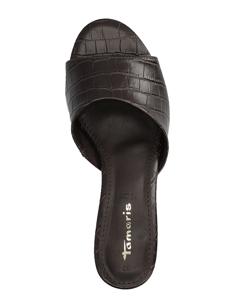 Tamaris - Women Slides - mules med klack - mocca croco - 3