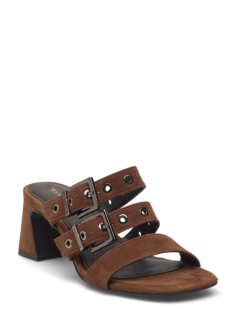 Tamaris - Women Slides - pantoletten mit absätzen - cognac - 0