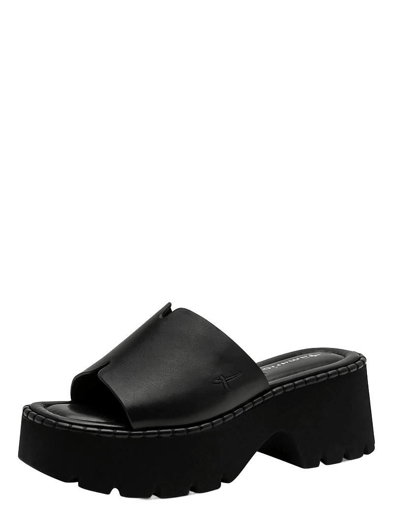Tamaris - Women Slides - plateau-sandalen - black leather - 0