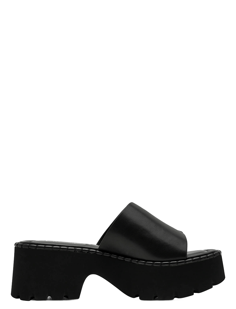Tamaris - Women Slides - black leather - 2