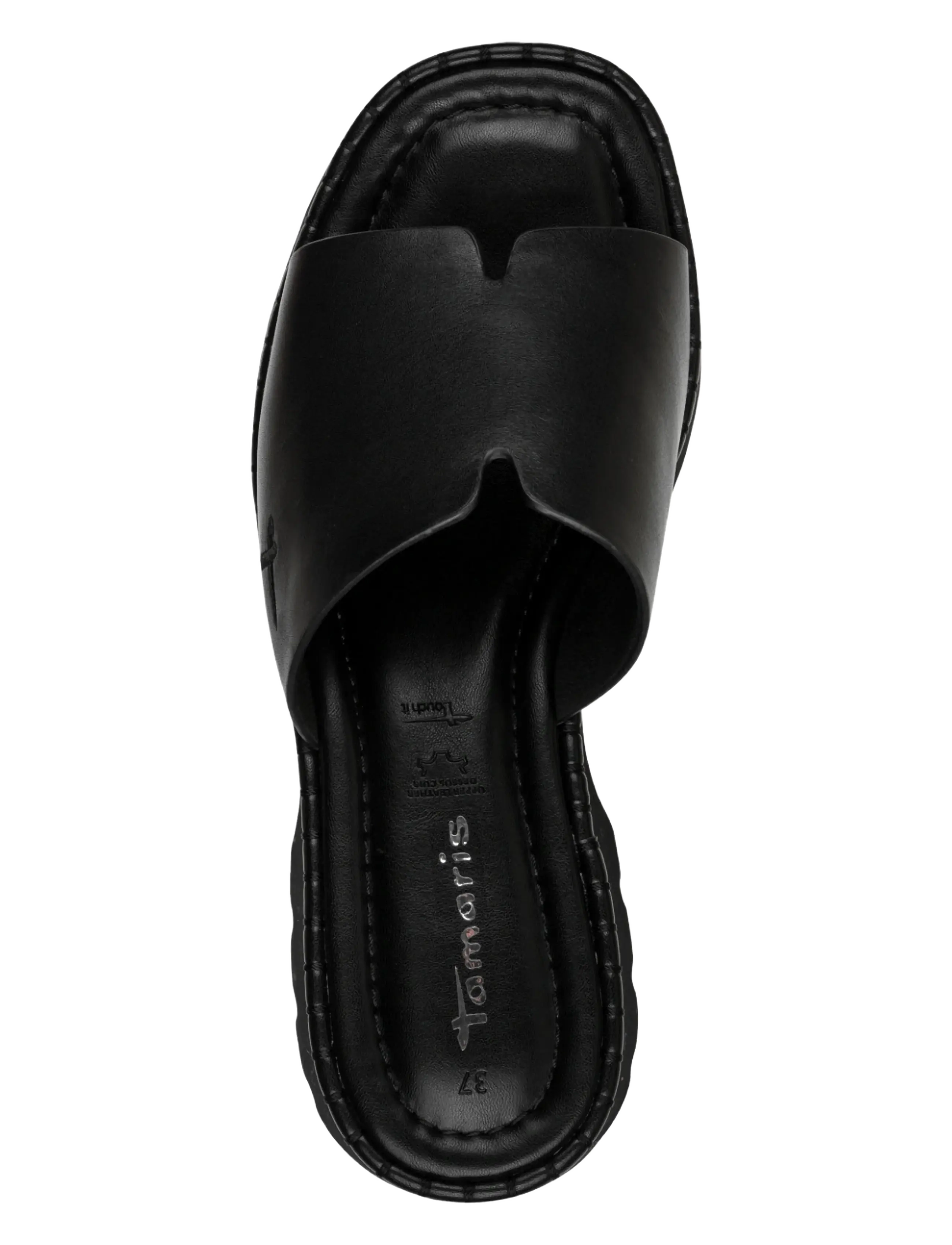 Tamaris - Women Slides - black leather - 4