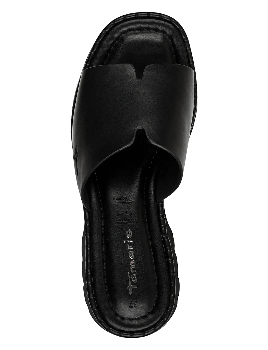 Tamaris - Women Slides - black leather - 4