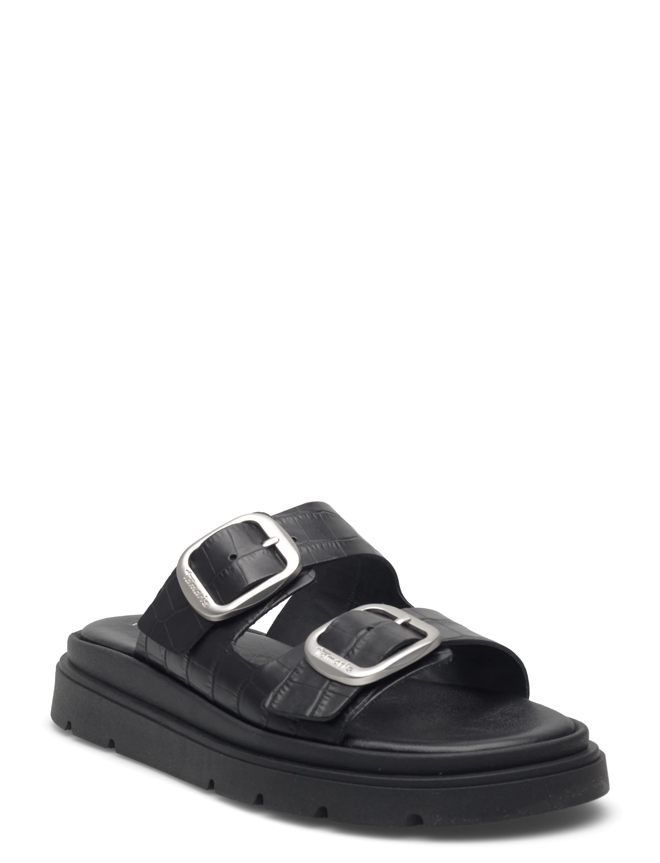 Women Slides - BLACK CROCO