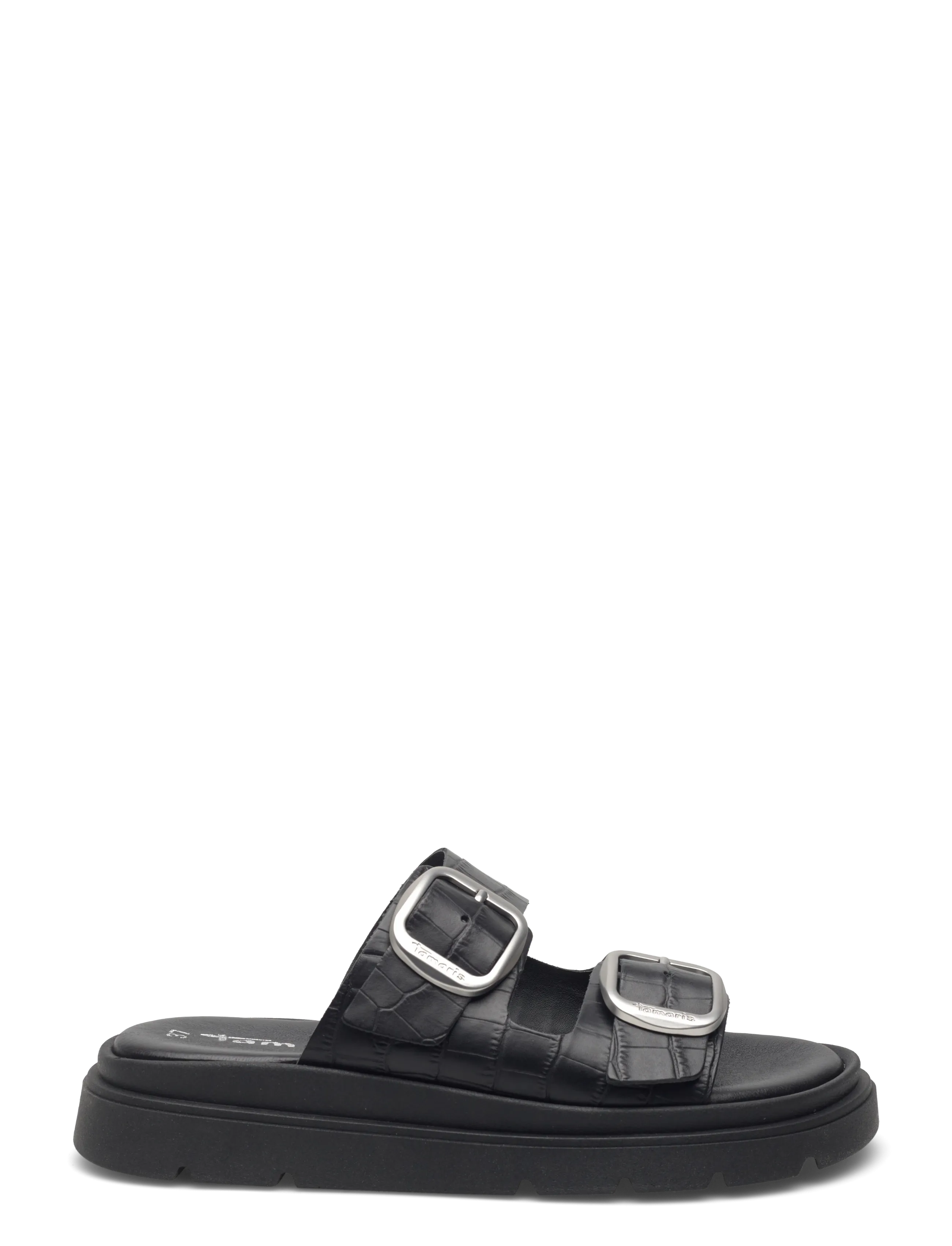 Tamaris - Women Slides - flade sandaler - black croco - 1