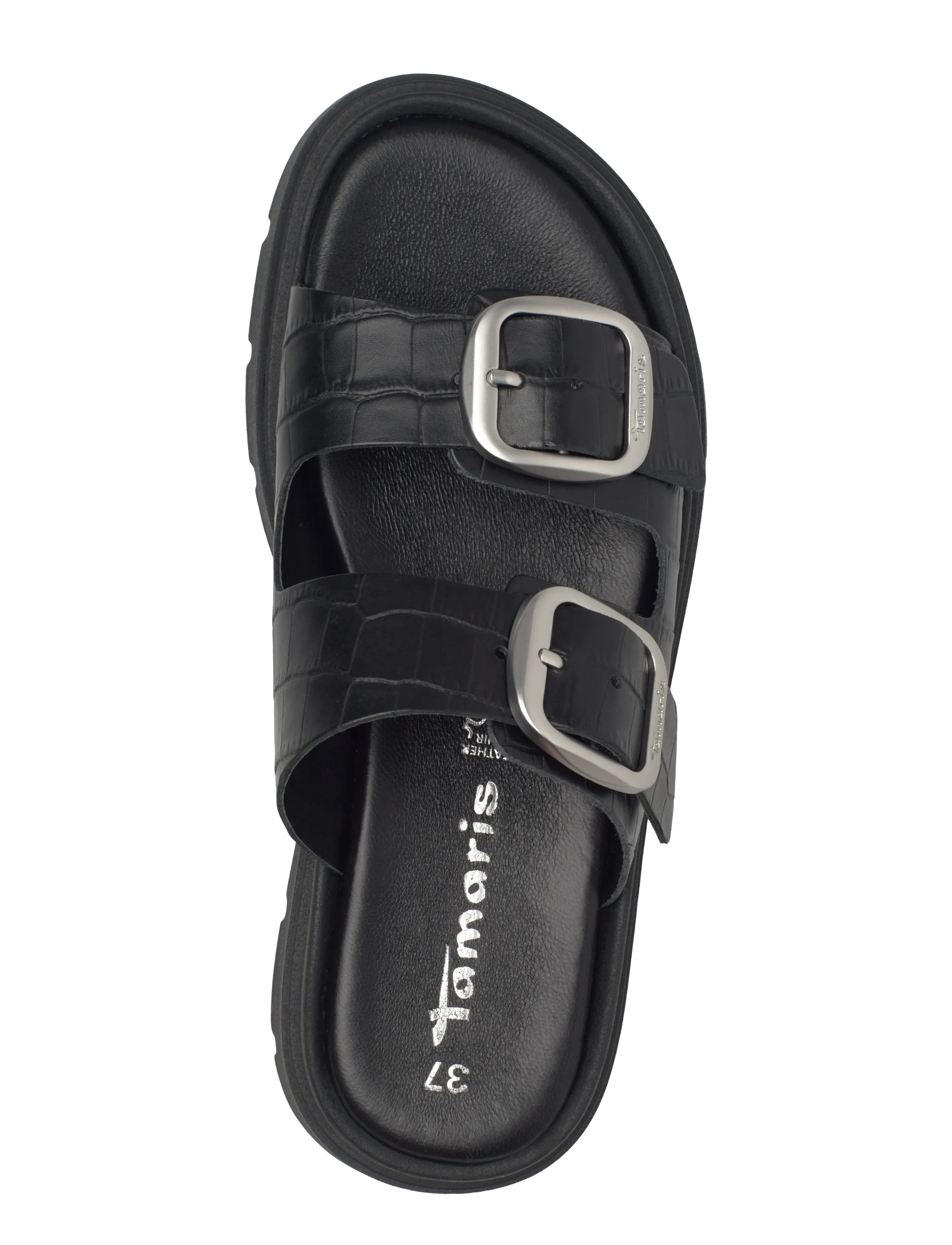 Tamaris - Women Slides - flade sandaler - black croco - 3
