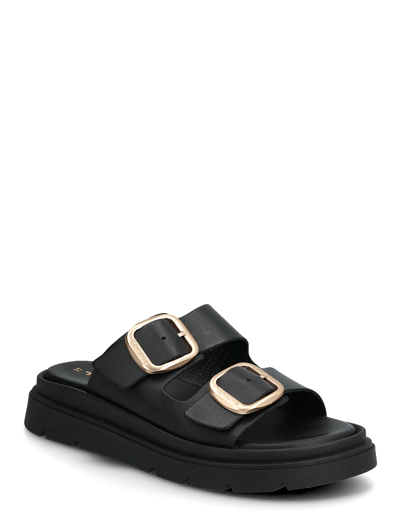 Tamaris - Women Slides - matalat sandaalit - black leather - 0