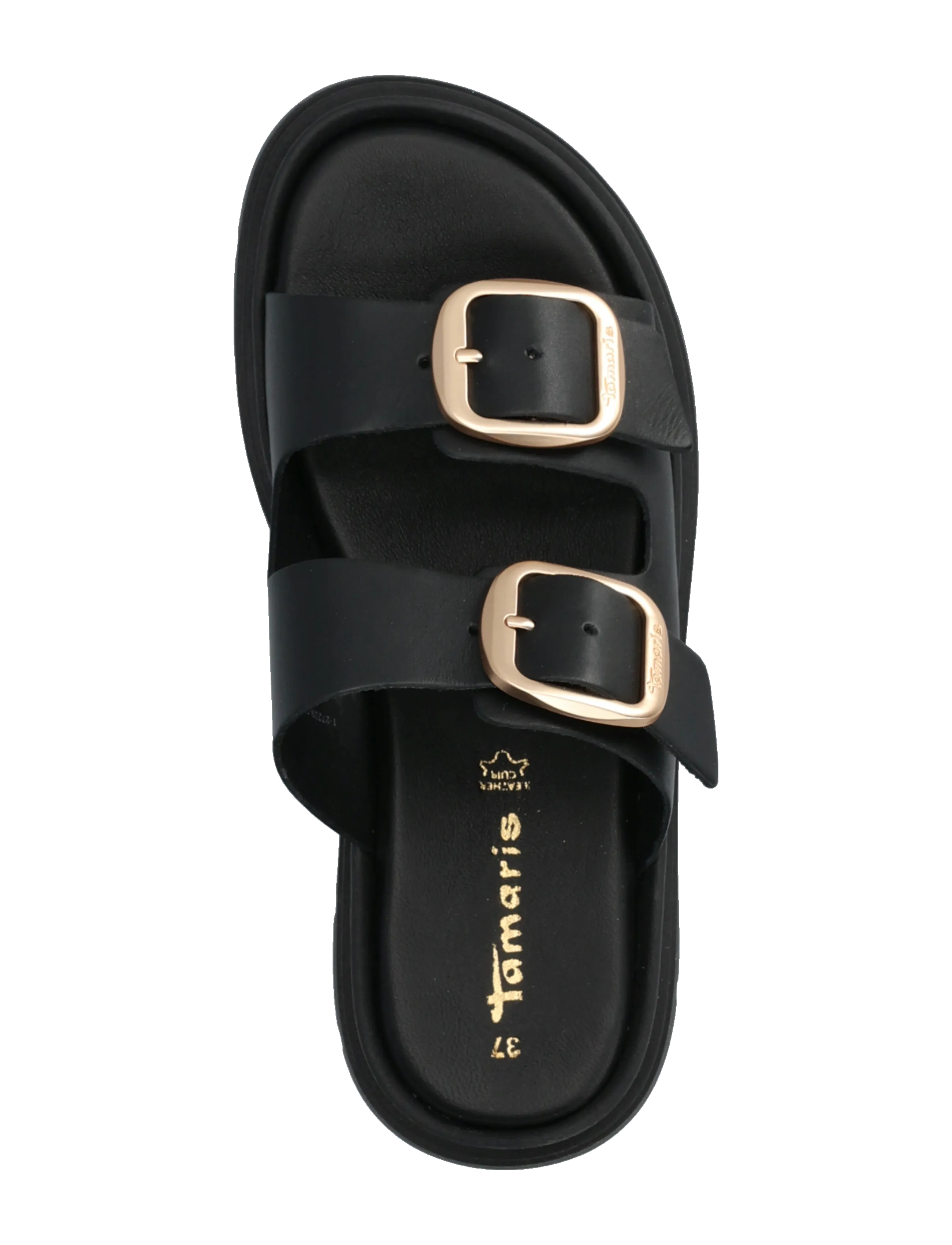 Tamaris - Women Slides - zempapēžu sandales - black leather - 3