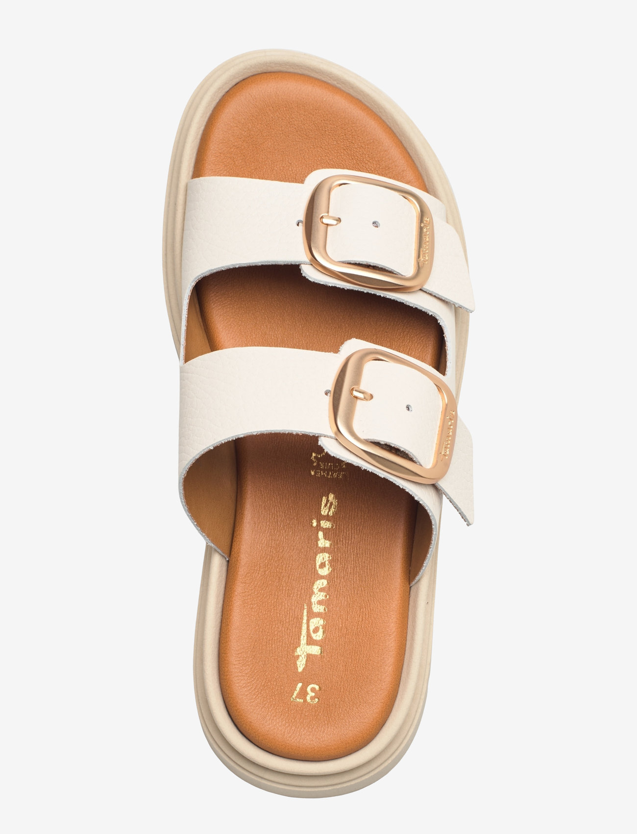 Tamaris - Women Slides - lygiapadės basutės - ivory leather - 3