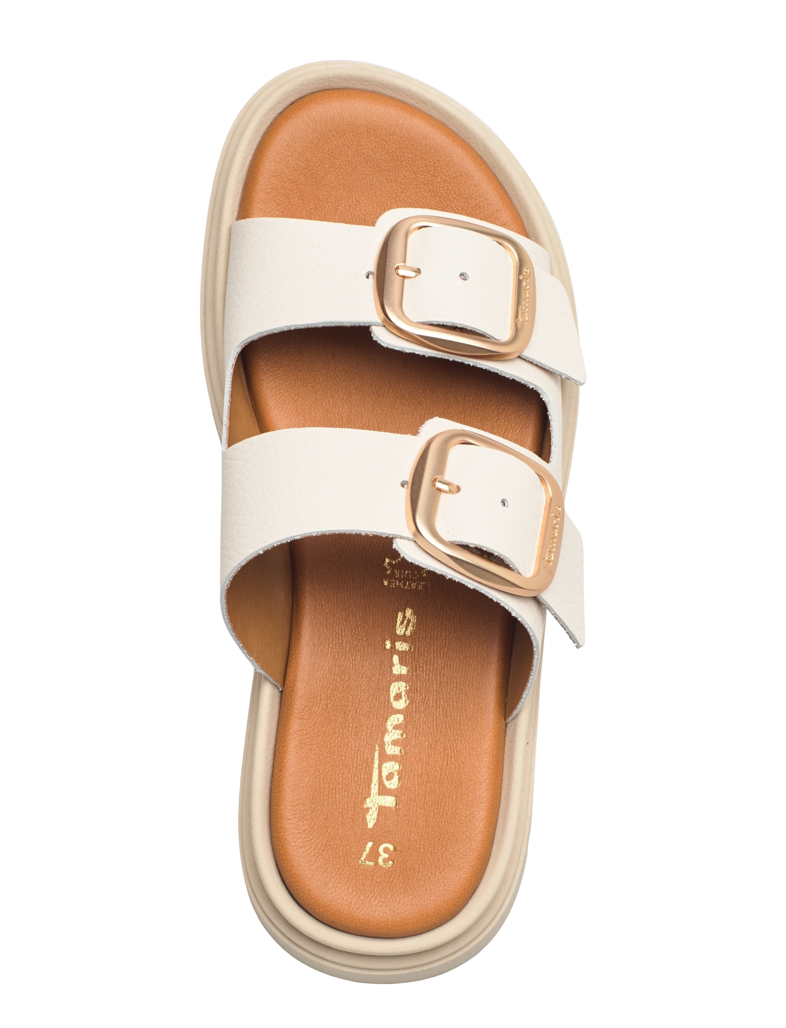 Tamaris - Women Slides - flache sandalen - ivory leather - 3