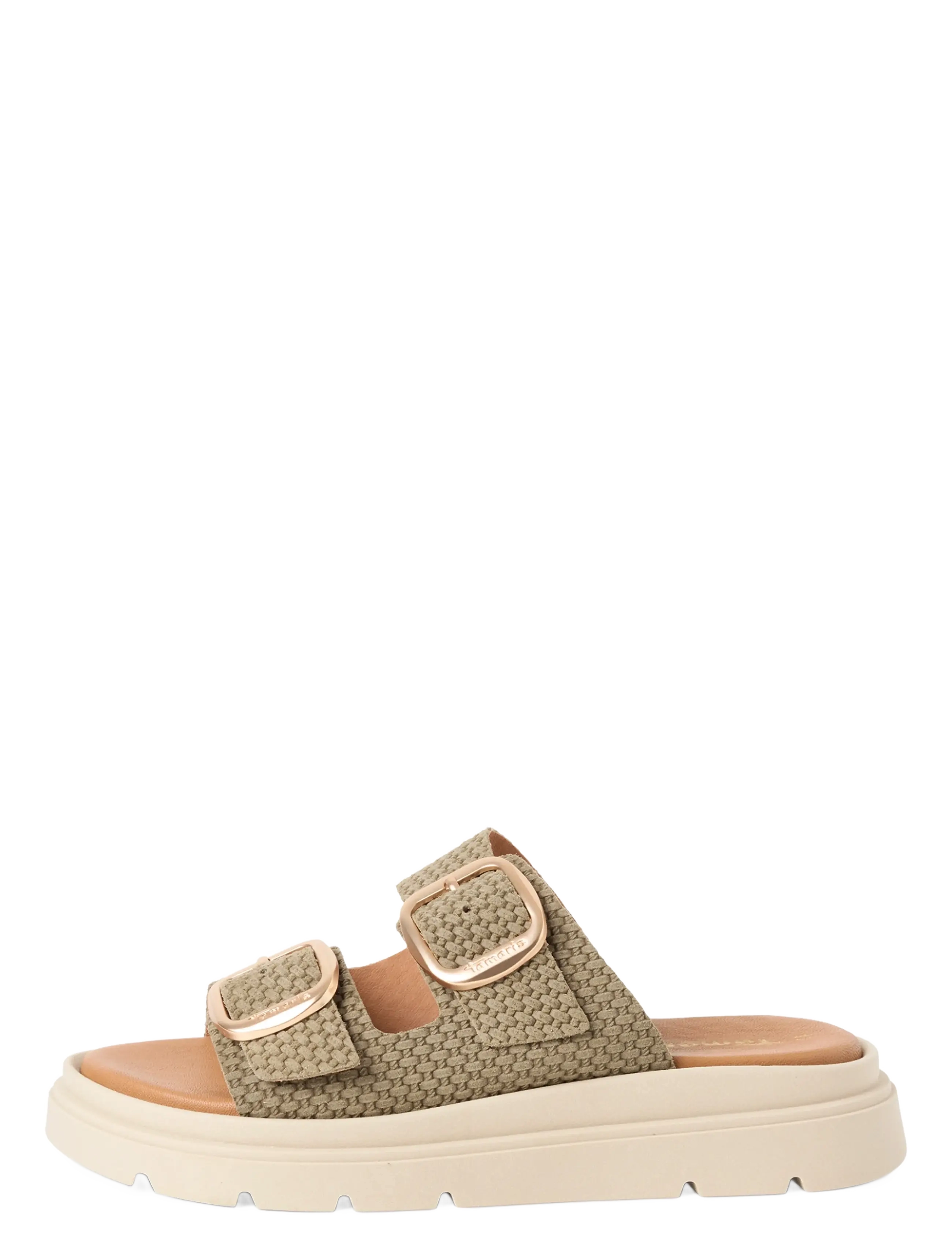 Tamaris - Women Slides - flache sandalen - olive structure - 1
