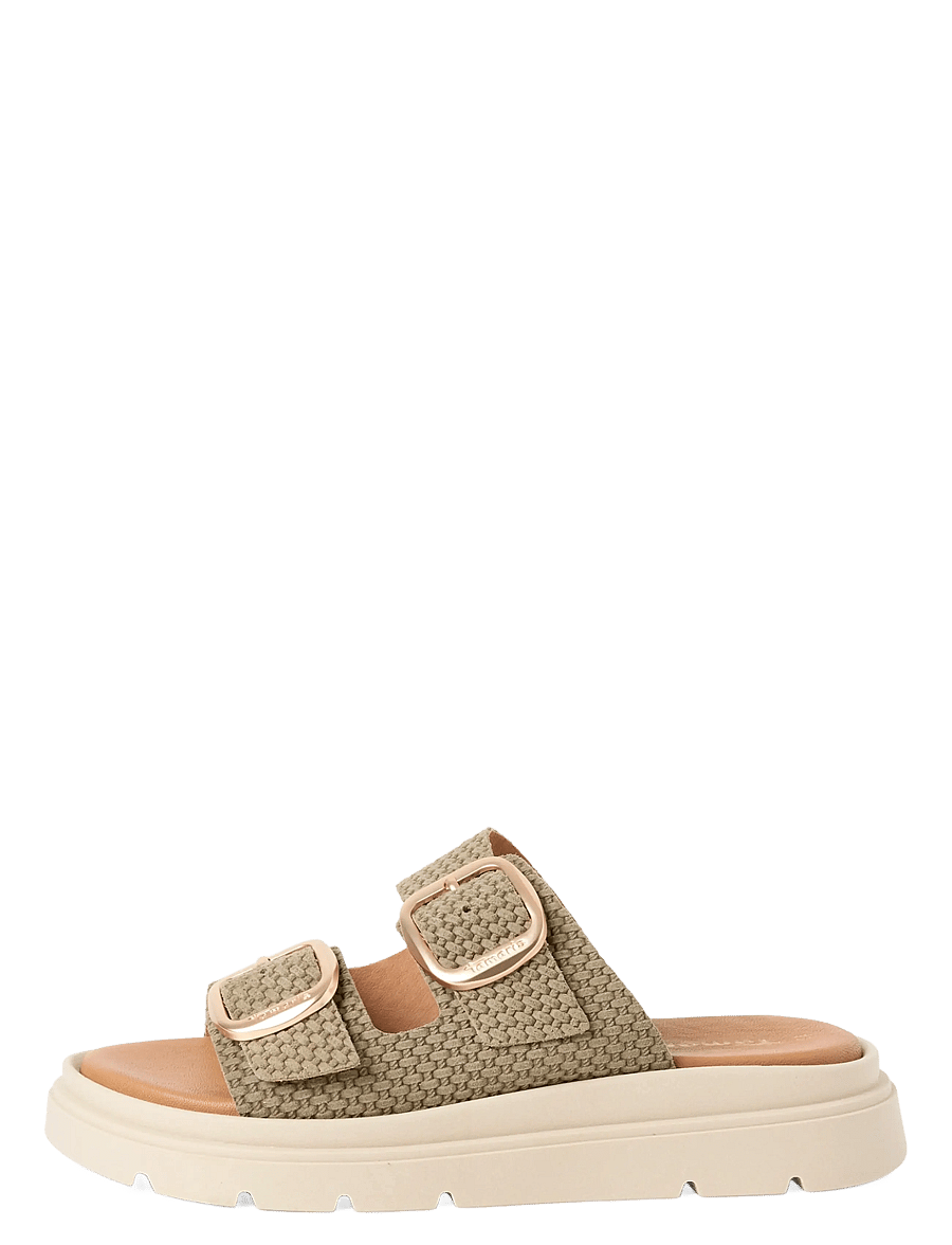 Tamaris - Women Slides - flache sandalen - olive structure - 1