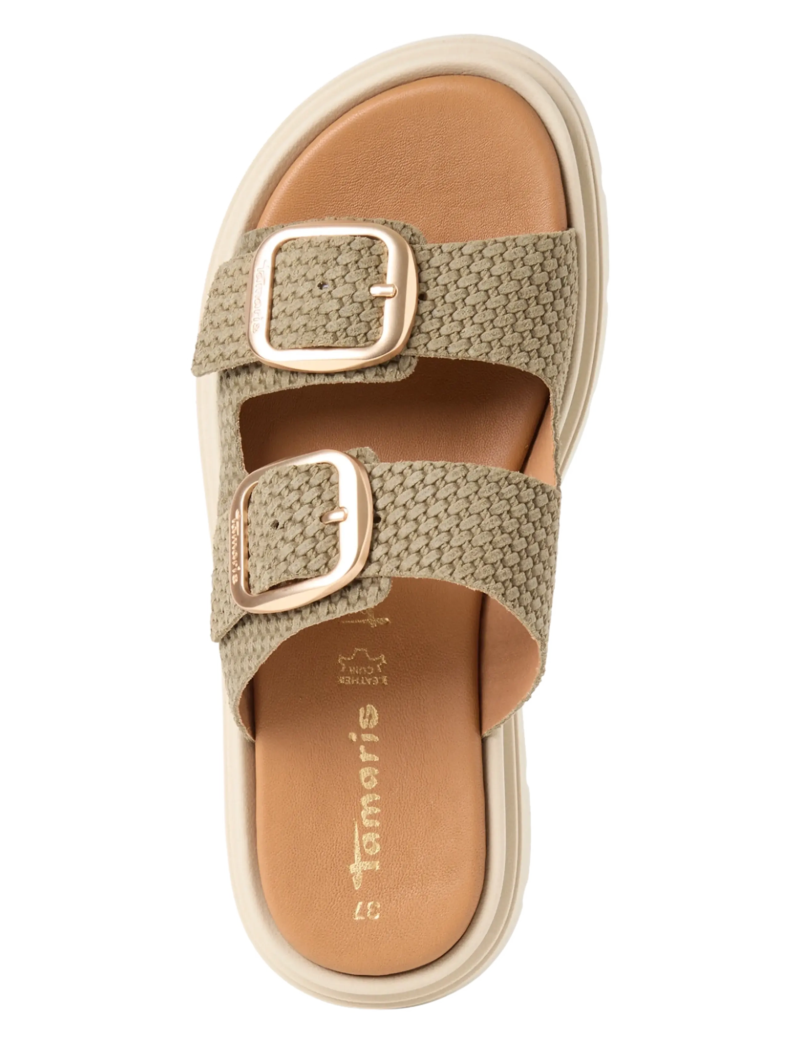 Tamaris - Women Slides - flache sandalen - olive structure - 4