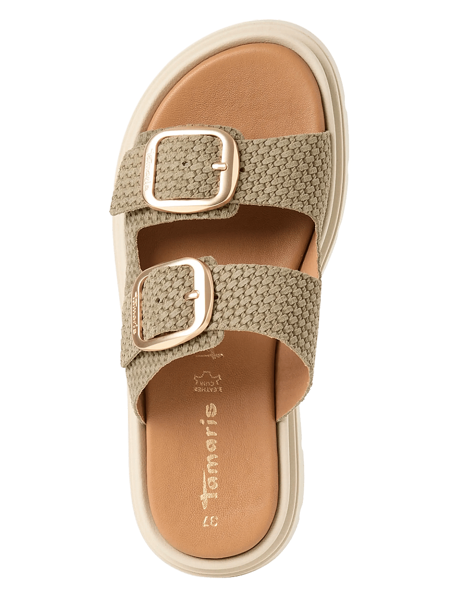 Tamaris - Women Slides - flache sandalen - olive structure - 4