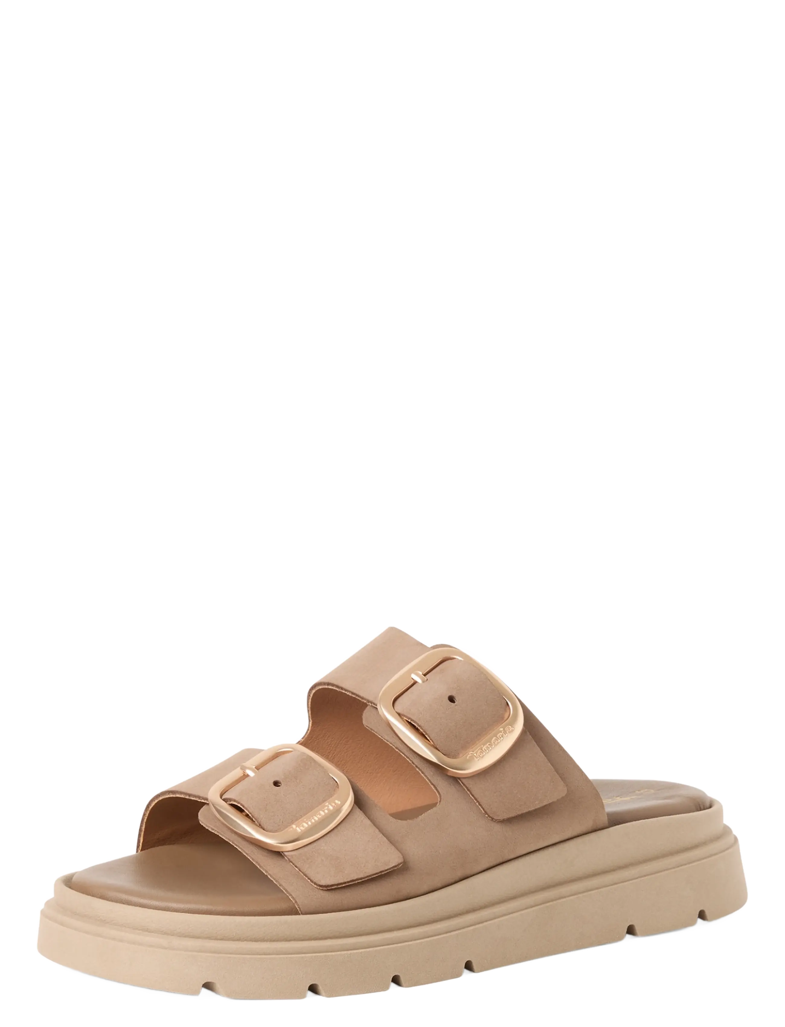 Tamaris - Women Slides - flade sandaler - taupe nubuc - 0