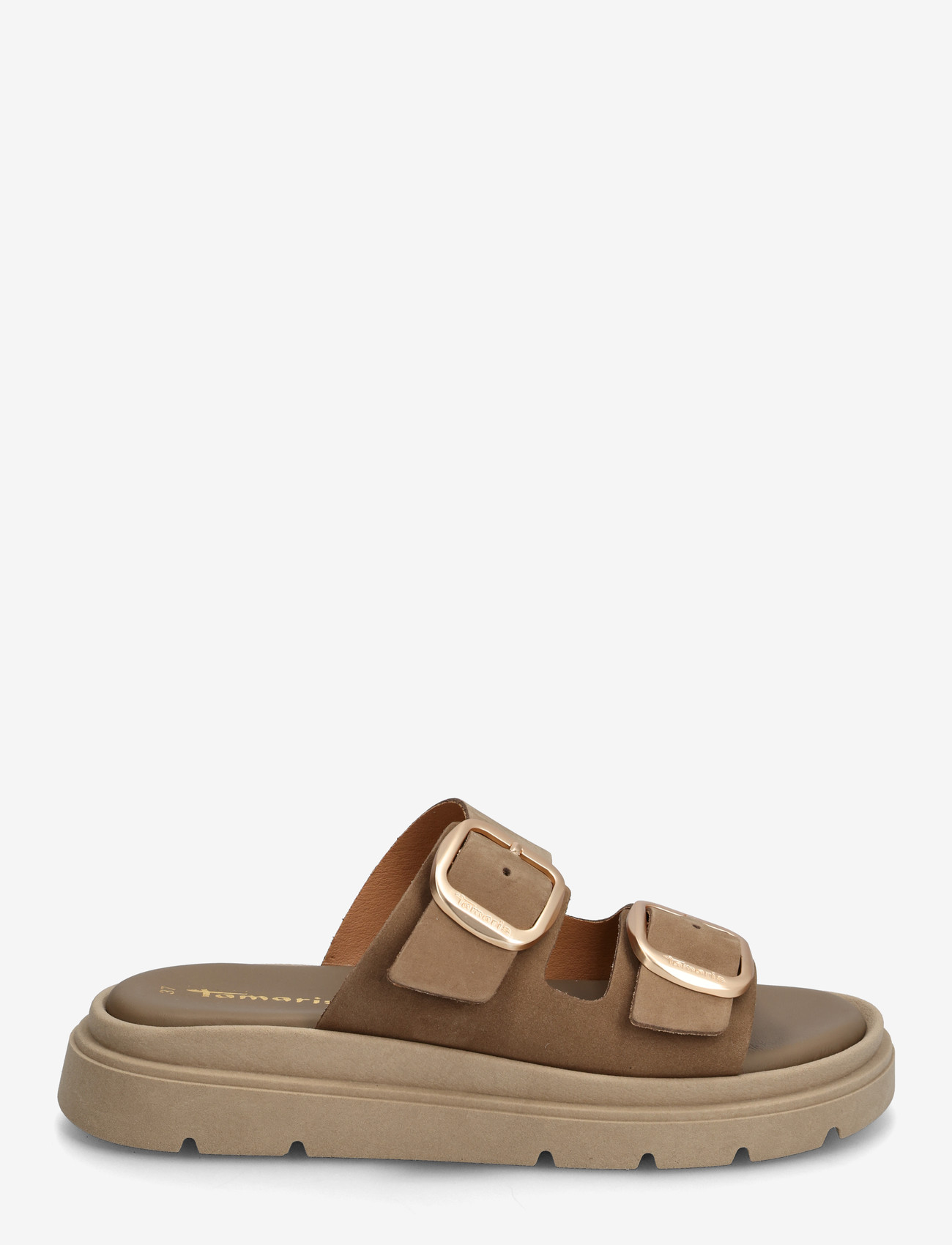 Tamaris - Women Slides - platte sandalen - taupe nubuc - 1