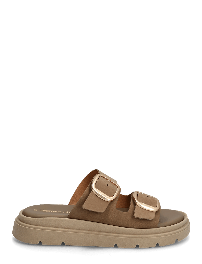 Tamaris - Women Slides - platte sandalen - taupe nubuc - 1