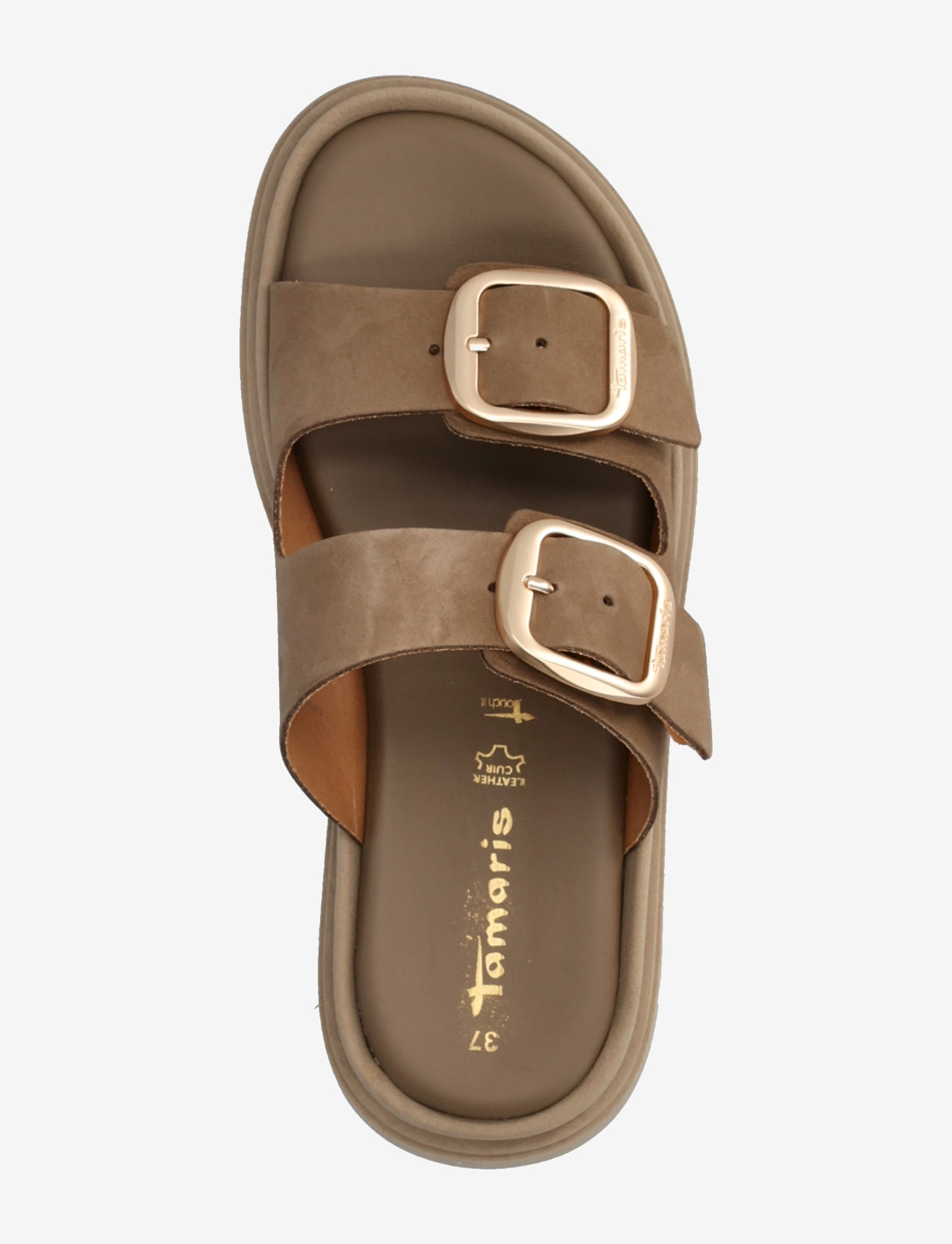 Tamaris - Women Slides - platte sandalen - taupe nubuc - 3