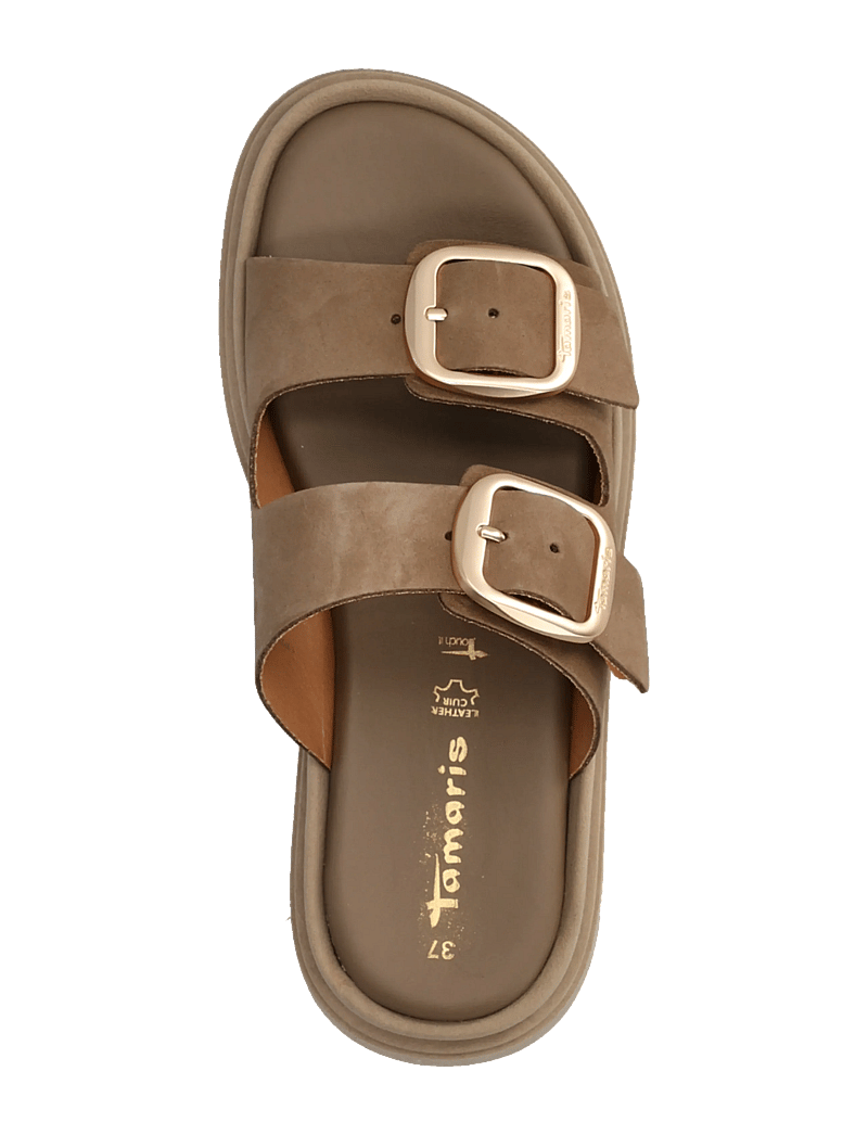 Tamaris - Women Slides - platte sandalen - taupe nubuc - 3